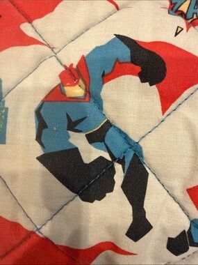 Superhero Quilted Bedding - Blue & Red Printed Quilt